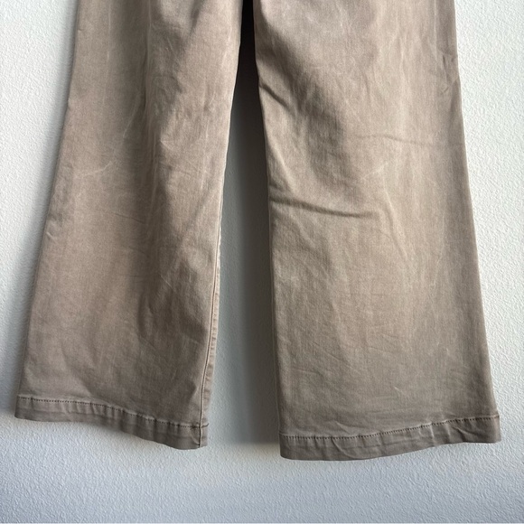 PAIGE Carly Pant High Rise Crop Wide Leg Jean Drawstring Trousers Moss Size 28 - Picture 9 of 13